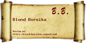 Blond Borsika névjegykártya